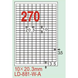 【龍德】LD-881(直角-白色) 雷射、噴墨、影印三用電腦標籤 10x27mm 105大張/包【APP滿額下單4%點數(單一帳號最高1000點)】7/31止