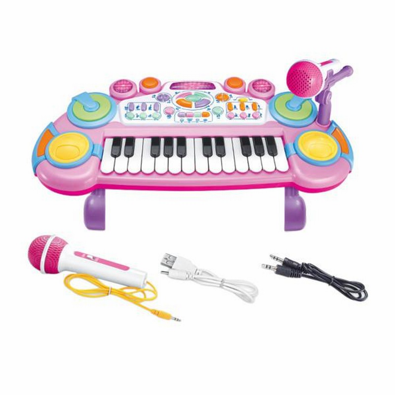 ピンク ピアノ　電子オルガン マイク付き ピンク ピアノ 電子オルガン マイク付き Amazon.co.jp: 子供の
