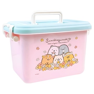 角落生物 塑膠收納籃附蓋  1組  19x30x25CM