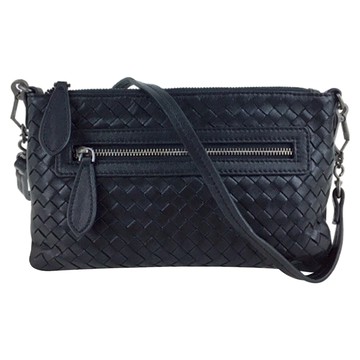 LIKEHOUSE 真皮羊皮手工編織女士單肩包 經典款 時尚百搭  黑  1個