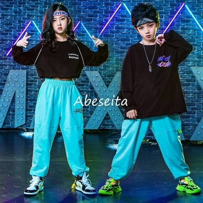 キッズダンス衣装ヒップホップhiphopセットアップ男の子女の子子供用ジャズダンストップス長袖ダンスパンツ練習着体操服 通販 Lineポイント最大get Lineショッピング