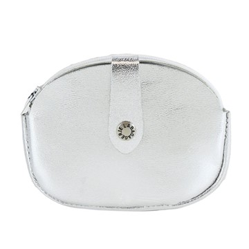 LA BAGAGERIE Demi Lune系列山羊皮半月零錢包(銀)