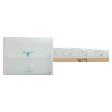 Morning Glory 2200 3層透明風琴夾  10個  透明