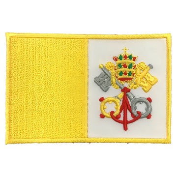 A-ONE 匯旺 DIY國旗刺繡徽章 8x5cm  梵諦岡 地標造型刺繡 黃色 + 白色  1個