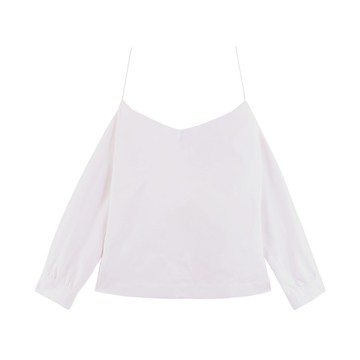 v領簡約白色上衣