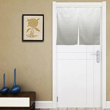 J&N 伊芙蕾絲雙開式短門簾 穿桿式 100%聚酯纖維 台灣製  90 x 90cm  白色