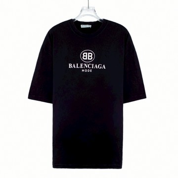 (XL) balenciaga質感中性寬鬆棉質logo黑色短袖上衣
