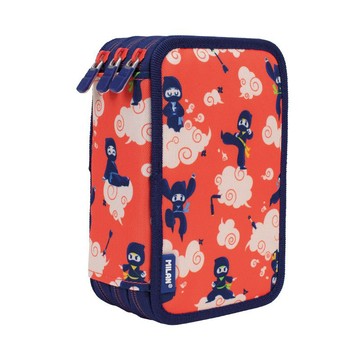 MILAN 「三層式」隨行畫筆袋_功夫忍者 生日禮物 畢業禮物 聖誕禮物 鉛筆盒 兒童 學童 學生 文具禮包