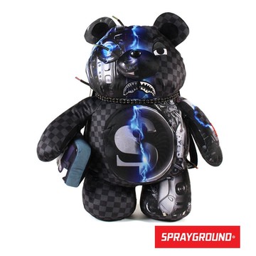 SPRAYGROUND-TEDDYBEAR機械泰迪熊造型後背包-黑色
