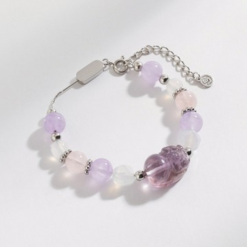 CONNY 貔貅 | 紫黃晶 薰衣草紫水晶 白瑪瑙 粉水晶 | 天然水晶手鍊