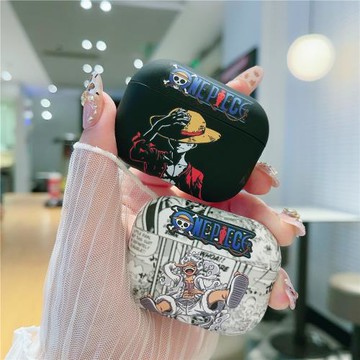 適用airpods4保護套airpodspro2代耳機殼3代蘋果無線藍牙耳機殼airpods2卡通第一二代海賊王路飛ipod磨砂軟殼