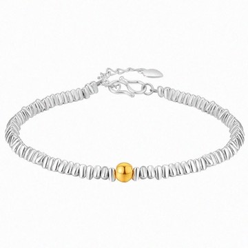 999純銀 碎銀碎碎平安 黃金轉運金珠 手鍊