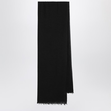 Black silk and cashmere-blend scarf