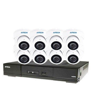 AVTECH 昌運監視器組合 可混搭 DGH1108AX-U1 9路主機+DGM3202SCT 300萬 AI 紅外線半球網路攝影機*8