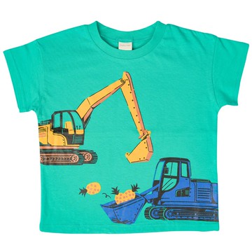 akachan honpo - 短袖T恤-大印花-綠色