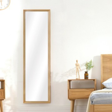 實木穿衣鏡壁掛鏡子貼墻全身鏡落地鏡北歐家用立體臥室ins試衣鏡