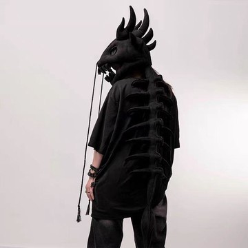 新品✨恐龍骨架頭套 骨頭麵具 恐龍裝 恐龍外骨骼帽子 搞怪派對裝扮 表演服 中華恐龍骨架頭套外骨骼玩偶搞怪鹿晗同款公仔毛