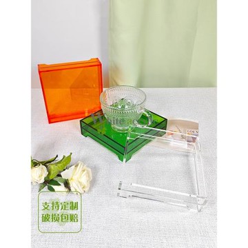 亞克力彩色托盤茶杯茶具底座紫砂壺茶盤瓷器展示臺杯子隔熱墊茶臺