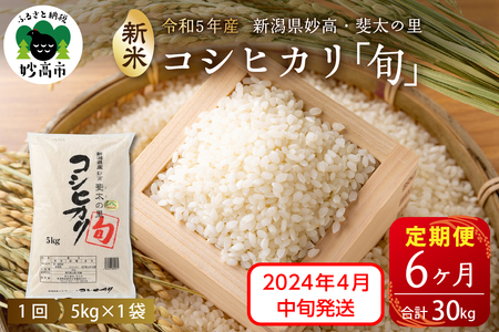 令和5年産新潟県妙高産斐太の里コシヒカリ「旬」5kg×6回（計30kg）