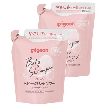 pigeon 貝親 洗髮慕斯補充包 粉色花香  300ml  2包