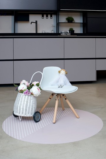 Toddlekind圓點系列圓形防刮抗汙地墊-自然米