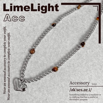☆LimeLight☆ 愛心 石頭 液態 珠珠 飾品 鈦鋼 項鍊  男女款 甜美 鈦鋼項鍊