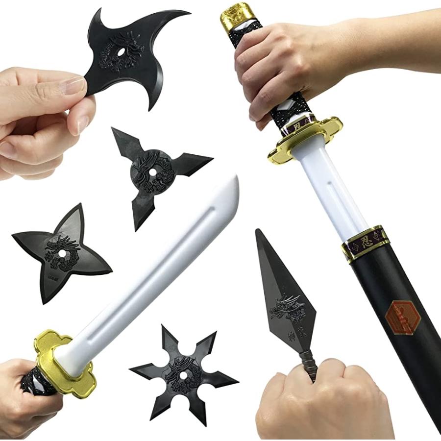 忍者刀セット 手裏剣 苦無 短刀 コスプレ 仮装 なりきり 武器 武術( 刀＆手裏剣セット)