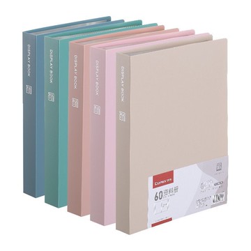 齊心A6636A4/莫蘭迪色資料冊文件活頁收納冊插袋檔案文件夾60頁【益三和】可開發票