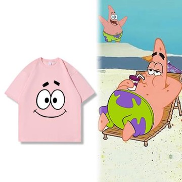 NASA聯名派大星冰絲短褲男夏季薄款純棉短袖清涼感情侶沙灘褲套裝