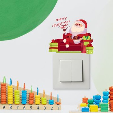 【MR.ZAKKA】創意壁貼-聖誕節主題 椅子上的聖誕老人 節慶布置 DIY可移式壁貼 無痕壁貼 牆貼