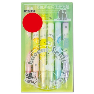 1005可擦香味閃光雙頭螢光筆-6入