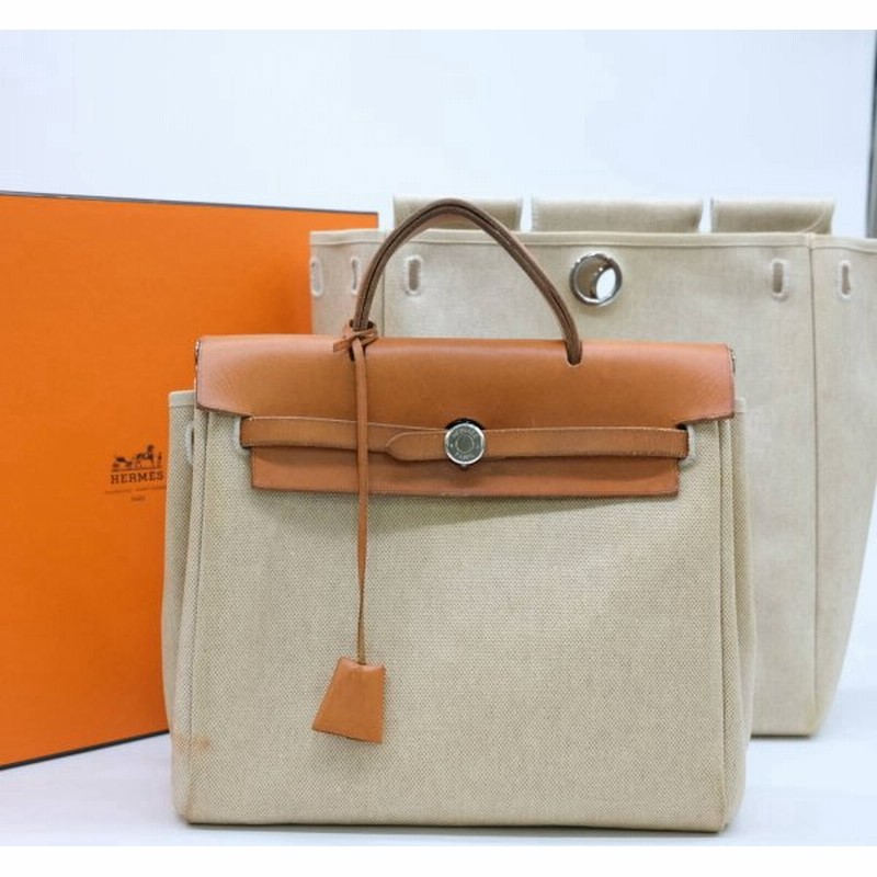 セール Hermes エルメス エールバッグ アドpm 2way ハンドバッグ リュックサック トワルアッシュ ナチュラル ベージュ レザー B刻印 通販 Lineポイント最大0 5 Get Lineショッピング