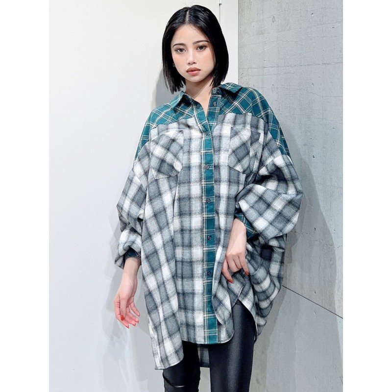 公式】GYDA(ジェイダ)CHECK MIX BIG SHIRT | LINEショッピング