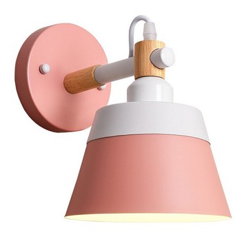 【威森家居】北歐 實木馬卡龍雙色壁燈 現貨實木鐵藝工業風現代簡約復古吊燈壁燈大廳客廳臥室燈具LED設計師 L171219