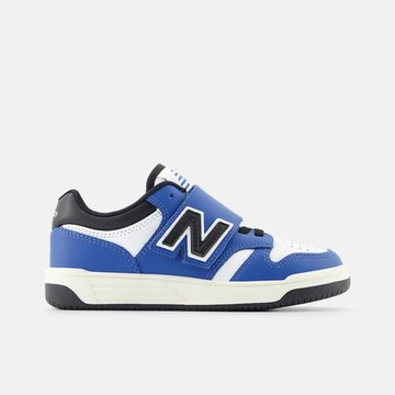 New Balance [PHB480TB] 中童 休閒鞋 復古 W寬楦 NB 480 HOOK & LOOP 藍黑白