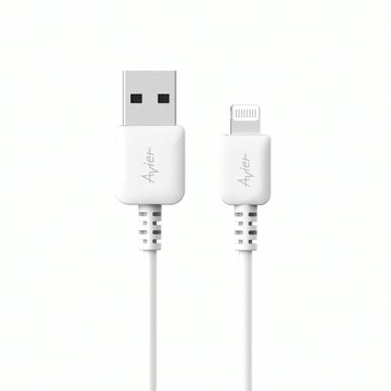 Avier COLOR MIX USB-C to Lightning 高速充電傳輸線  99.99% OFHC 無氧銅線芯  支援 3A 極速充電  2m  白色  1條