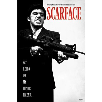 【疤面煞星】Say Hello to My Little Friend 經典槍戰畫面海報 /Scarface