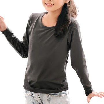 GIAT 吉亞特 兒童款恆溫吸濕圓領款發熱衣 台灣製  130  深灰