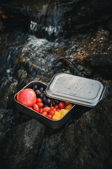 無毒純鈦 便當盒-鈦蓋款(一體成型) 不沾黏好洗/不殘異味/保鮮盒