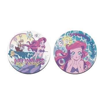 【Disney 迪士尼】軟式珪藻土杯墊-漫畫風 漫畫愛莉兒 （2入/組） （10*10*0.5cm）_廠商直送