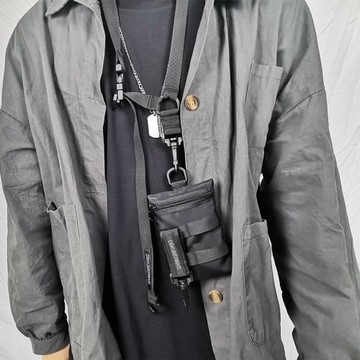 掛脖鑰匙包機能風迷你包男女零錢包街潮卡包朋克防水蹦迪小包小眾