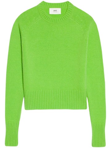 AMI Paris - crew neck pullover jumper - women - Virgin Wool - S - Green