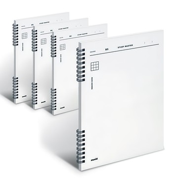 Munid 5mm網格彈簧注 筆記本  白色  4本
