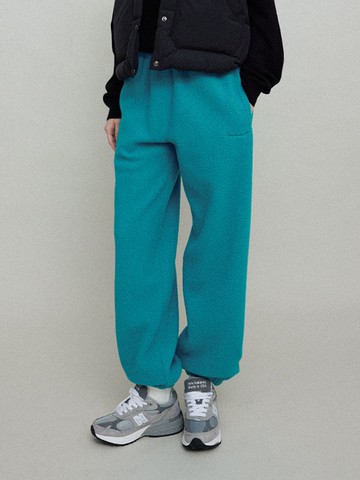Fleece Loose-Fitting Drawstring Sweatpants [Teal Blue]