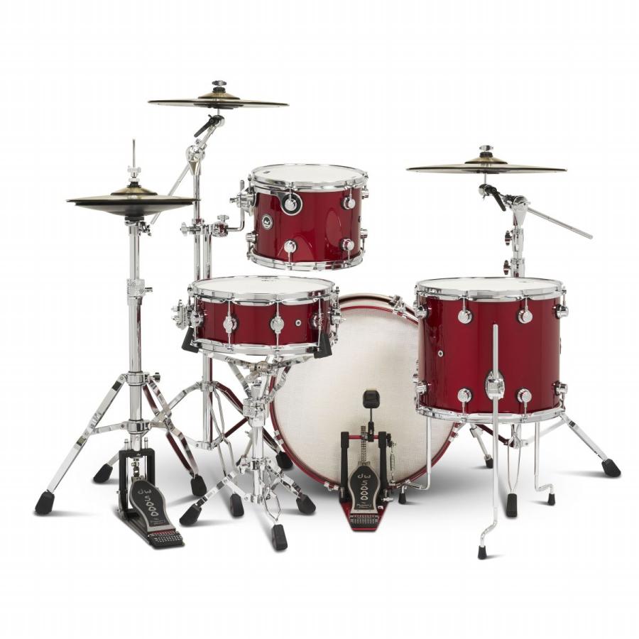 [アコースティック／電子兼用ドラム] DW DWe 4-Piece Complete Bundle Kit Black Cherry Metallic Lacquer コンバーティブルドラム 電子ドラム