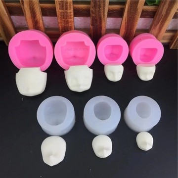 黏土工具 切模工具粘土DIY矽膠臉模超輕粘土軟陶翻糖臉部模具Q版萬用臉膜人臉模具