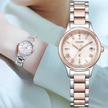 CITIZEN星辰 xC系列 光動能 電波鈦金屬腕錶 27mm / ES9496-64W