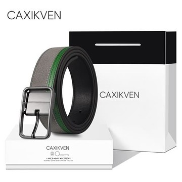 CAXIKVEN 原創簡約風男士皮帶alcantara男士真皮腰帶百搭男女同款