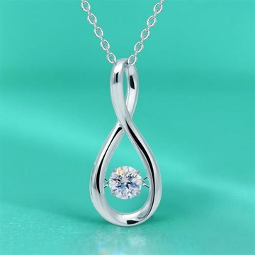 【米蘭精品】現貨+預購 頂級莫桑鑽石項鍊925純銀女項鍊鎖骨鍊項鏈情人節禮物-0.5克拉小裙子跳動74lq67