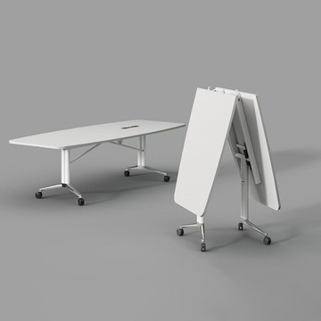 可移動折疊會議桌長條桌培訓桌伸縮拼接辦公桌子帶輪子超大可拆卸[DD120109]